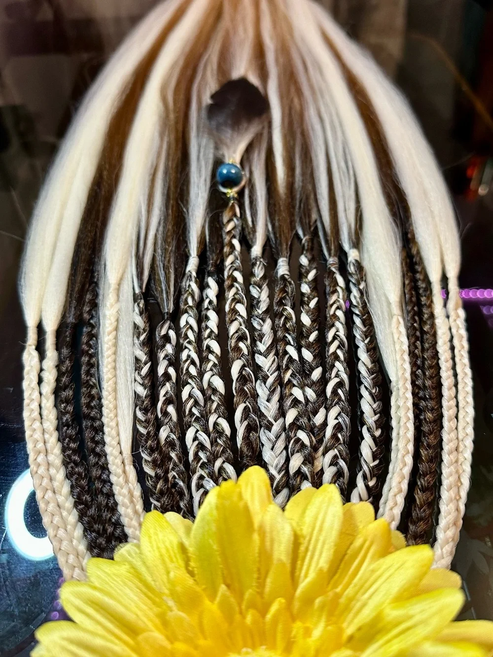 Two-Tone Braided Clip-In Hair Extensions - Blonde & Brown